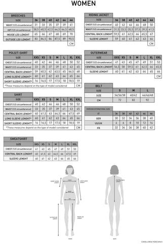 cavalleria toscana size chart.